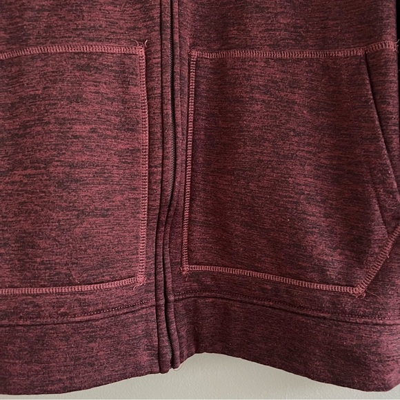 Burton Men's Oak Full-Zip Hoodie Utility Technical Dryride Heather Burgundy S - Picture 4 of 15